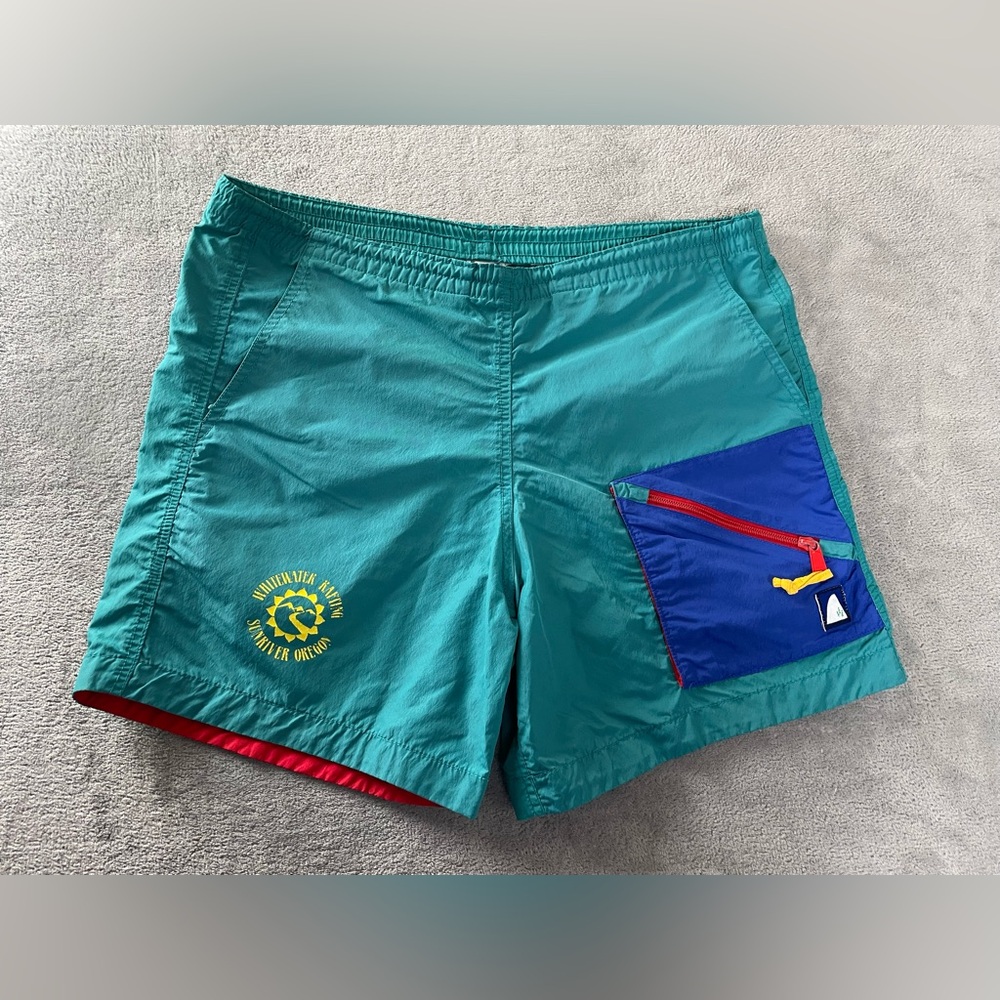 VTG Mens L Nylon Shorts Outdoor River Swim Trunks Outdoor Hike Whitewater Oregon